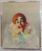 Horacio Sosa Cordero, oil on canvas, Study of a clown, signed and dated '72, 54 x 45cm