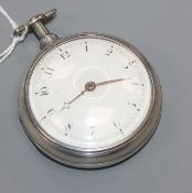 Robert Wood, London, a silver pair-cased key-wind pocket watch, NO. 964.