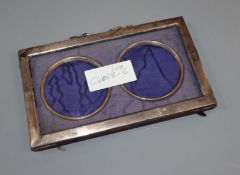 An Edwardian silver mounted rectangular photograph frame, Henry Matthews, Birmingham, 1905, 18.7cm.