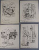 Alan Wright (1864-1959), 9 pen and ink illustrations for Professor Philanderpan and G.E. Farrow, c.