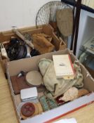 Three vintage fishing rods, reels, flies and assorted tackle