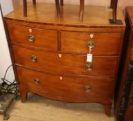 A George IV mahogany bowfront chest W.86cm