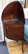 A George III mahogany corner washstand W.64cm