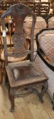 An 18th century style oak high back dining chair