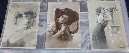 A postcard album of theatre stars, Royalty and Military scenes etc