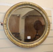 A 19th century giltwood and gesso wall mirror W.66cm