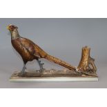 A cold painted pheasant table lighter length 31cm