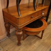 A Continental rosewood two drawer side table W.123cm