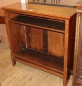 A Victorian walnut open bookcase W.96cm