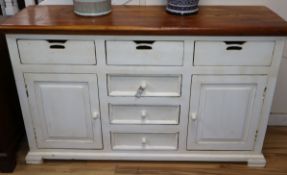 A painted low dresser / sideboard W.150cm