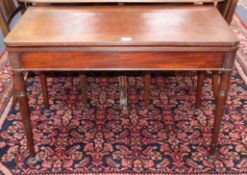 A Victorian mahogany rectangular folding top tea table W.96cm