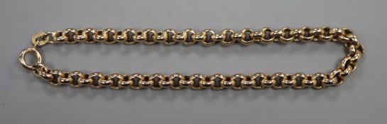 A 9ct gold round link bracelet.