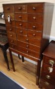 A Victorian mahogany collector's chest on stand W.64cm