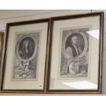 After Kneller, two engravings, Portraits of Archbishop Tillotson of Canterbury and Laurence Hyde,