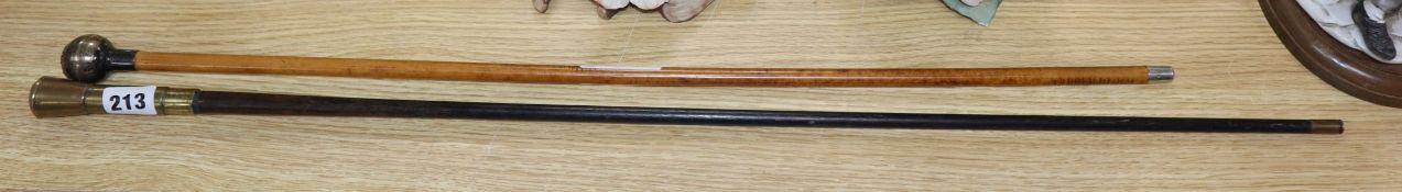 Two Military swagger sticks longest 80cm