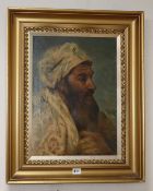 Late 19th century English School, oil on canvas, Portrait of an Arab gentleman, 45 x 32cm