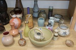 A collection of mixed studio pottery