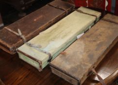 Three Victorian and later leather and canvas gun cases