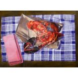 § Glynn Boyd Harte (1958-2003)watercolour'Maine Lobsters'signed, 1988 Albemarle Gallery label