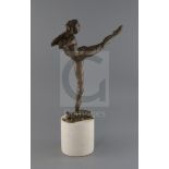 § Enzo Plazotta (1921-1981). A bronze model of Nadia Nerina, with extended foot, foundry stamp on