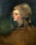 After Sir Joshua Reynolds (1723-1792)oil on canvasHead and shoulder portrait of Georgiana Spencer,