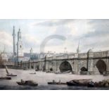 Manner of Thomas Rowlandsonink and watercolourFerry barges before Old London Bridge15.25 x 22.75in.