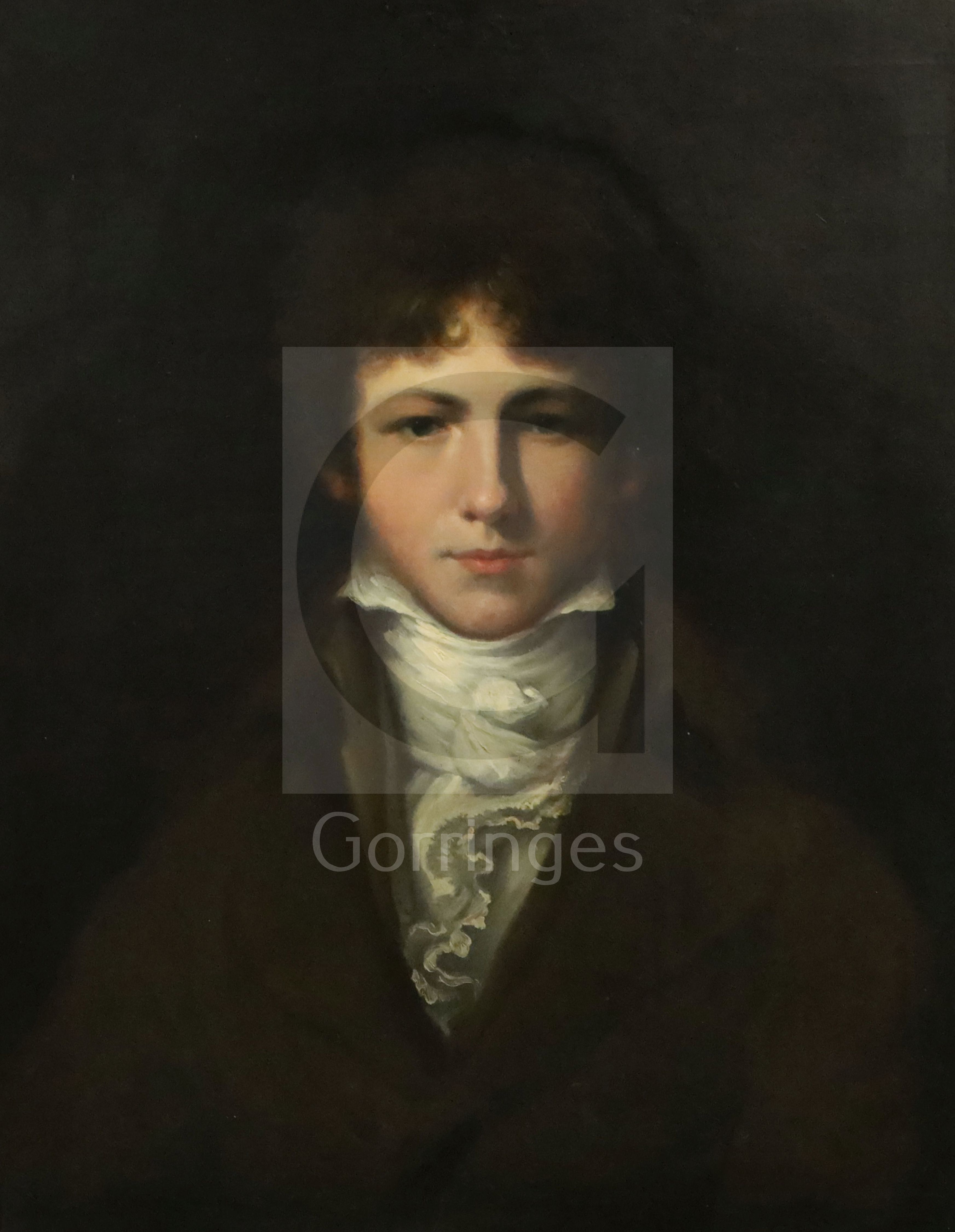 Sir William Beechey (1753-1839)oil on canvasPortrait of Captain Mackinley25 x 19.5in.