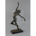 § Enzo Plazotta (1921-1981). A bronze figure of Nureyev, foundry stamp, numbered 9/9, on black