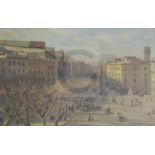 Joaquin Farjas y Companysoil on canvasView of Barcelonasigned and dated '4213 x 19.5in.