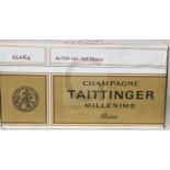 A box of six bottles of Tattinger 1/1 Brut Millesime, 1990 champagne