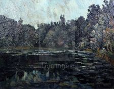 Pierre Dumont (French, 1884-1936)oil on canvasWoodland lakesigned29 x 36in.