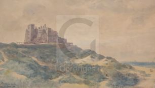 General Sir John Miller Adye (1819-1900)watercolourThree views of Bamburgh Castle, Northumberland,