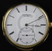 Jules Jurgensen, Copenhagen. A 14ct gold minute repeating open-face keyless pocket watch No.