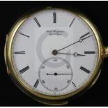 Jules Jurgensen, Copenhagen. A 14ct gold minute repeating open-face keyless pocket watch No.