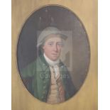 English School (late 18th century)oil on canvas laid on boardHead and shoulder portrait of a