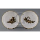 A pair of Meissen circular dishes, Marcolini period (1773-1814), each painted with figures in