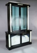 An American 20th century Grosfield House Furniture Company lucite and ebonised display cabinet