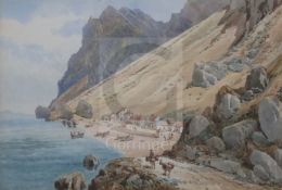 General Sir John Miller Adye R.A. (1819-1900)watercolour'Catalan Bay, Gibraltar'titled, signed 'John