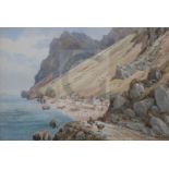General Sir John Miller Adye R.A. (1819-1900)watercolour'Catalan Bay, Gibraltar'titled, signed 'John