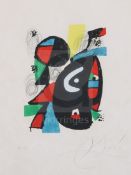 § Joan Miro (1893-1983)colour lithograph on torn hand laid paper'Melodie Acide'signed in pencil