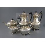 An Edwardian five piece silver tea and coffee service, by C.G & Co, of inverted baluster form,