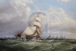 19th Century English Schooloil on canvasShipping off Portsmouthindistinctly signed20.5 x 30.5in.,