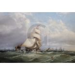 19th Century English Schooloil on canvasShipping off Portsmouthindistinctly signed20.5 x 30.5in.,