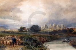 David Cox Jnr (1809-1885)watercolourPevensey Castle, SussexAbbott & Holder label verso13 x 20in.