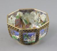 A Wedgwood Fairyland lustre 'Dana' octagonal bowl, designed by Daisy Makeig-Jones, the exterior with