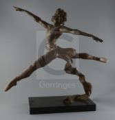 § Enzo Plazotta (1921-1981). A bronze model of Jetee - (David Wall), foundry stamp, numbered 6/9, on