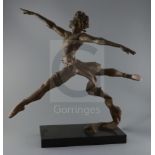 § Enzo Plazotta (1921-1981). A bronze model of Jetee - (David Wall), foundry stamp, numbered 6/9, on