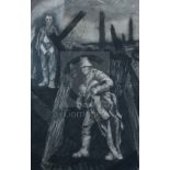 Gerald R. Jarman (British, 1930-2014)pencil and compressed charcoal on paperWW1 Series; 'Death and