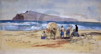 Edward Lear (1812-1888)ink and watercolour'A Tiodocos, near Tylavia, April 26 11of M'6 x 11.25in.