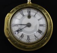 Daniel Quare and Stephen Horseman. A George III gilt pair-cased key-wind verge pocket watch No. 296,